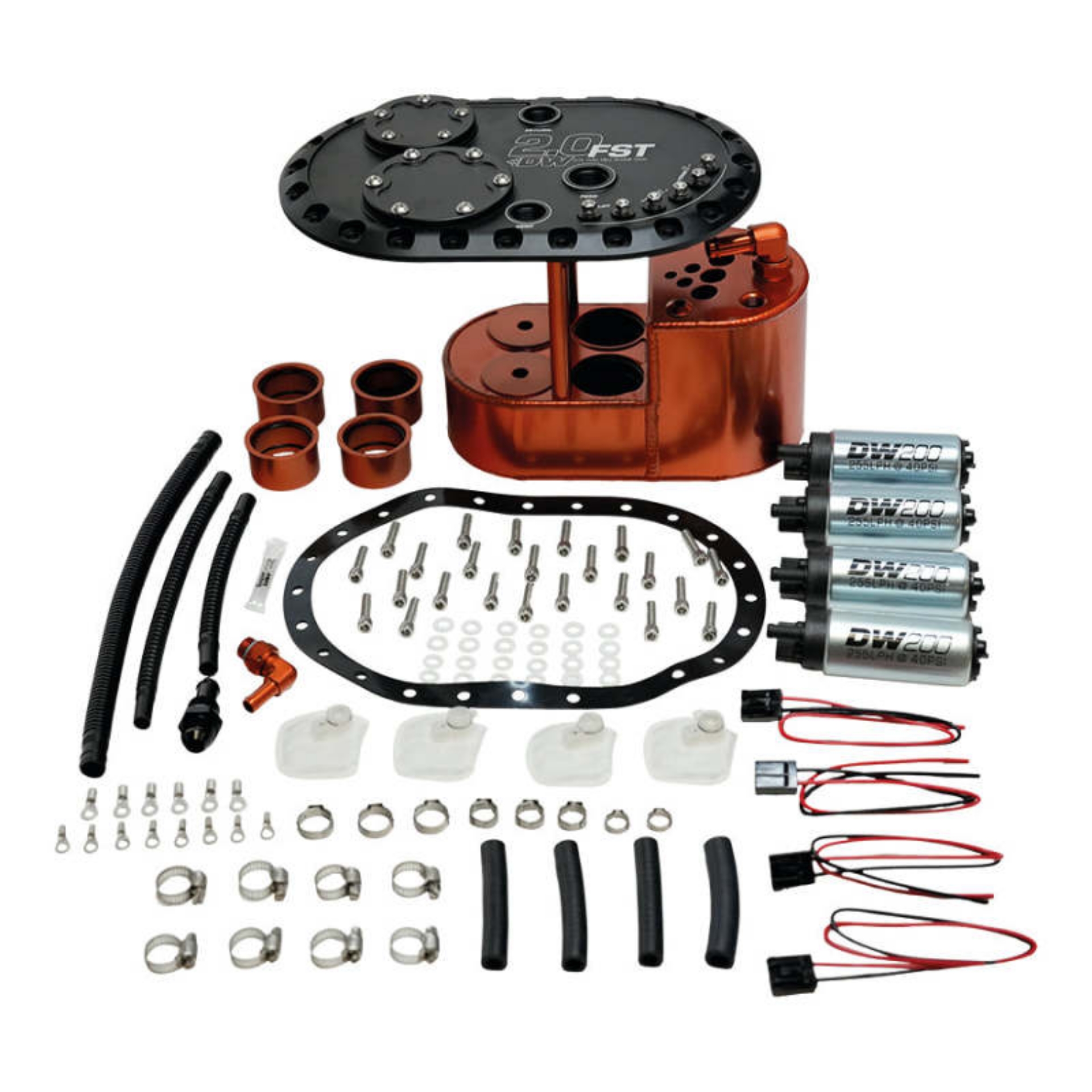 Picture of DeatschWerks 2-0L Staged Fuel Cell Surge Tank Includes 4 DW200 Fuel Pumps