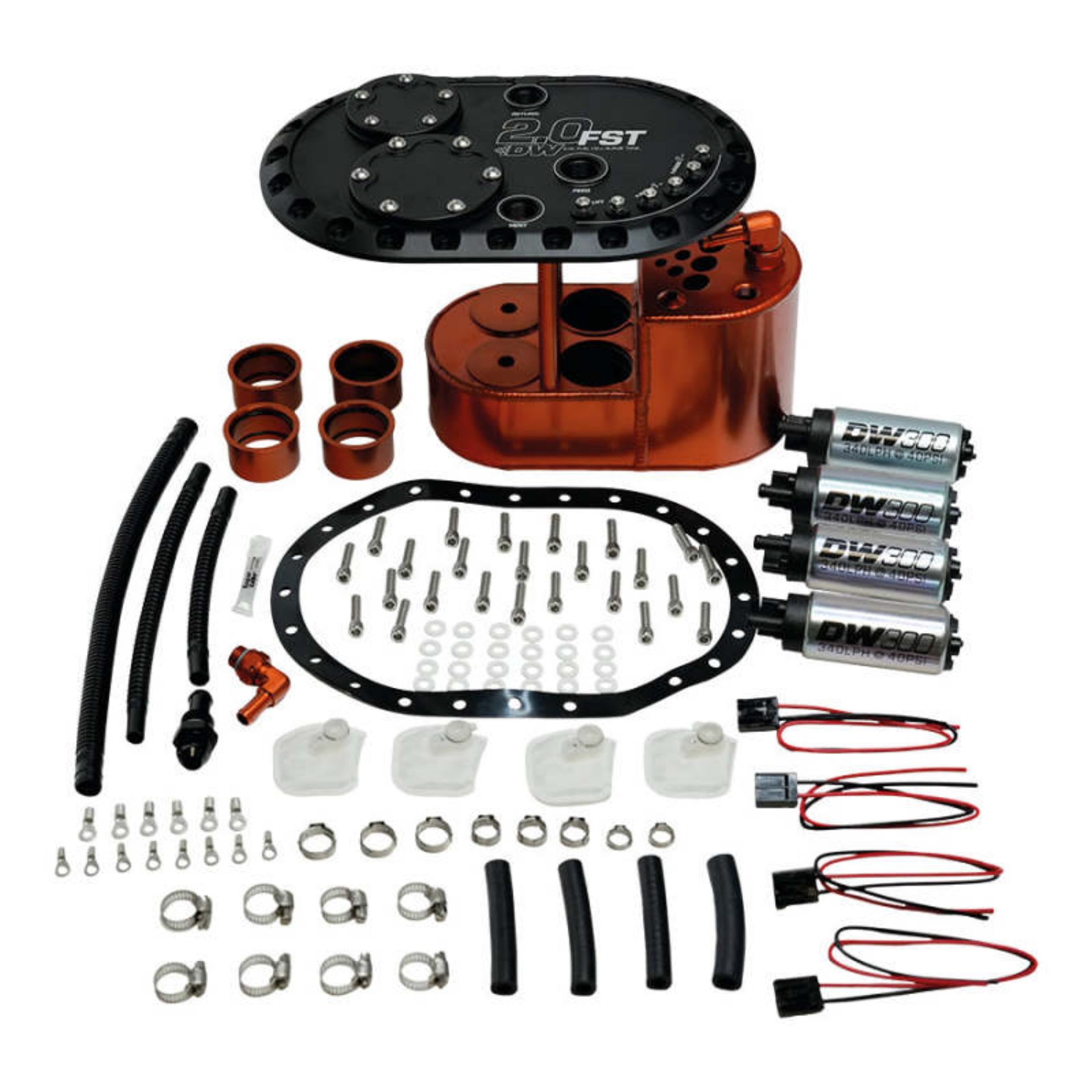 Picture of DeatschWerks 2-0L Staged Fuel Cell Surge Tank Includes 4 DW300 Fuel Pumps