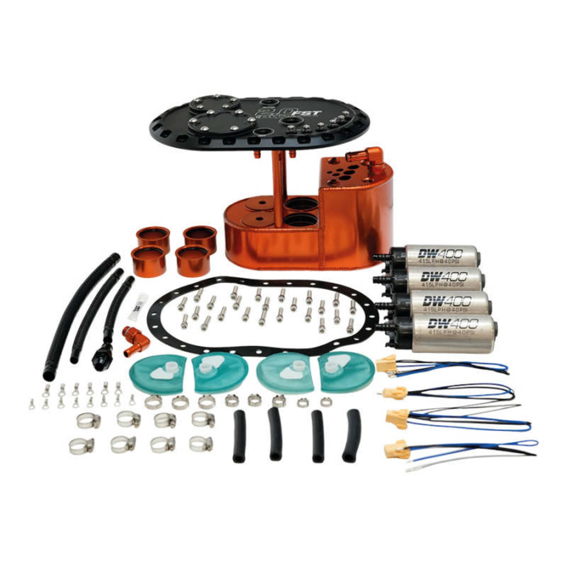 Picture of DeatschWerks 2-0L Staged Fuel Cell Surge Tank Includes 4 DW400 Fuel Pumps