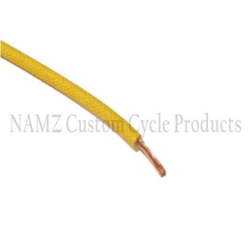Picture of NAMZ OEM Color Cloth-Braided Wire 25ft- Pack 16g - Yellow