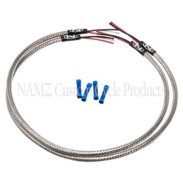 Picture of NAMZ Turn Signal Harness 24in- SS Braided & Clear Coated - For Triple Tree Mounted Signals