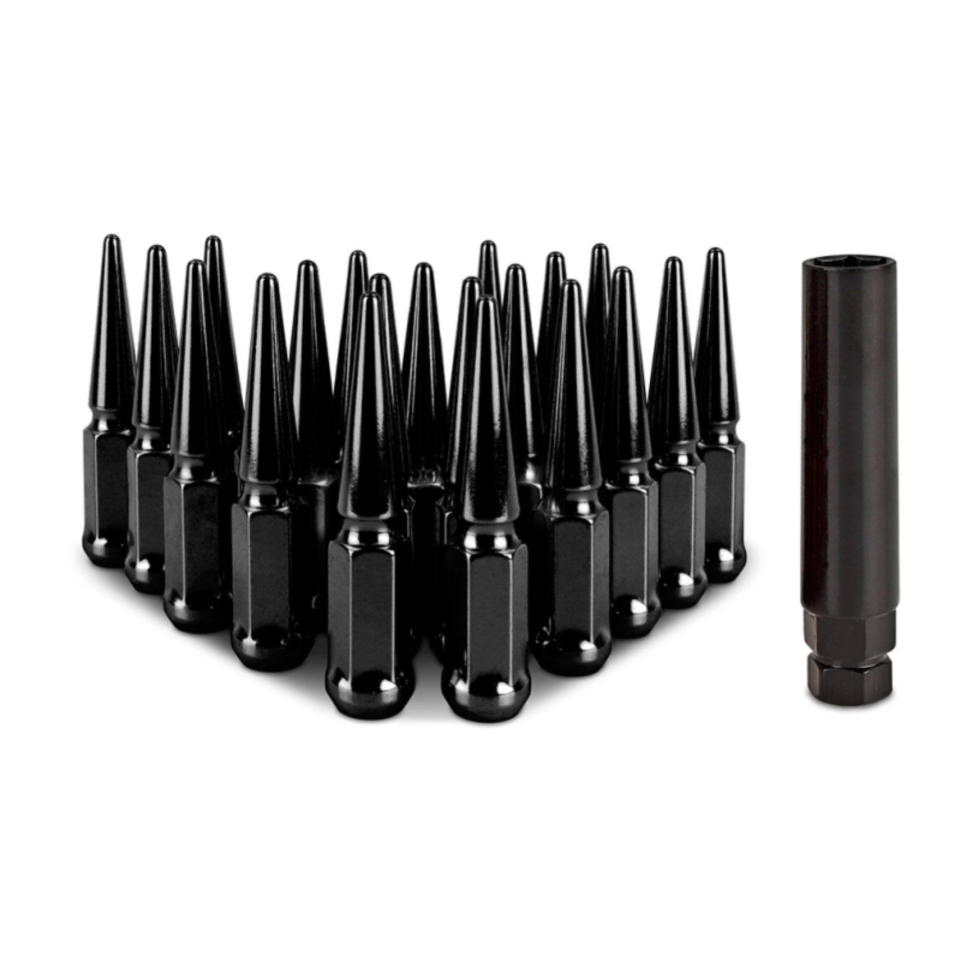 Picture of Mishimoto Steel Spiked Lug Nuts M12x1-5 20pc Set - Black