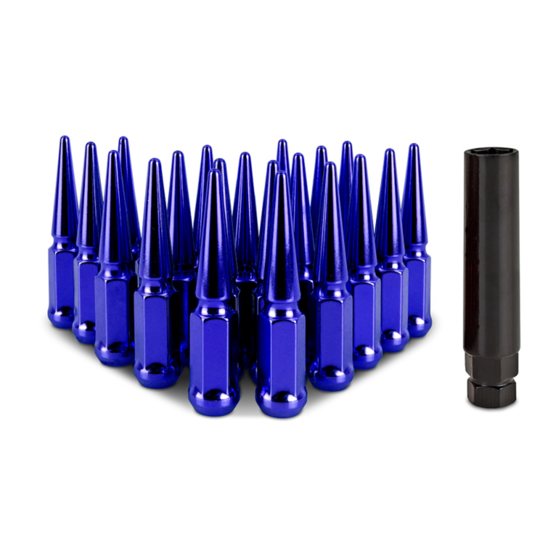 Picture of Mishimoto Steel Spiked Lug Nuts M12x1-5 20pc Set - Blue