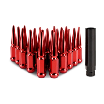 Picture of Mishimoto Steel Spiked Lug Nuts M12x1-5 20pc Set - Red