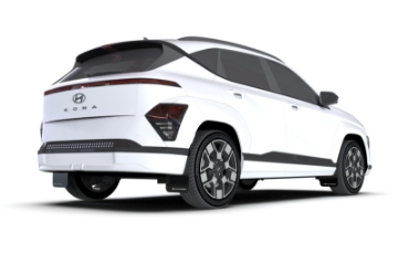 Picture of Rally Armor 24-25 Hyundai Kona-Kona EV Black UR Mud Flap w-White Logo