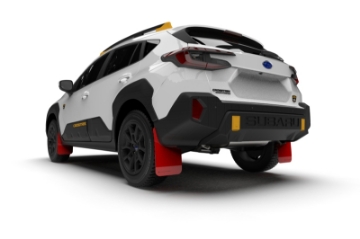 Picture of Rally Armor 24-26 Subaru Crosstrek Wilderness Only Red UR Mud Flap W-Black Logo - No Drilling Req