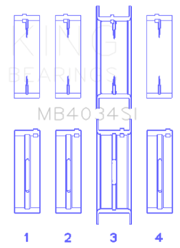 Picture of King Engine Bearings Ford 232 Size 0-25 Main Bearing Set