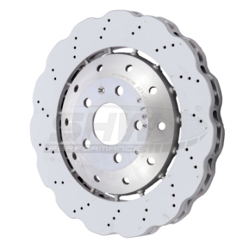 Picture of SHW 14-20 Audi R8 5-2L Excl Ceramic Brake Front Drilled-Dimpled LW Wavy Brake Rotor 4S0615301B