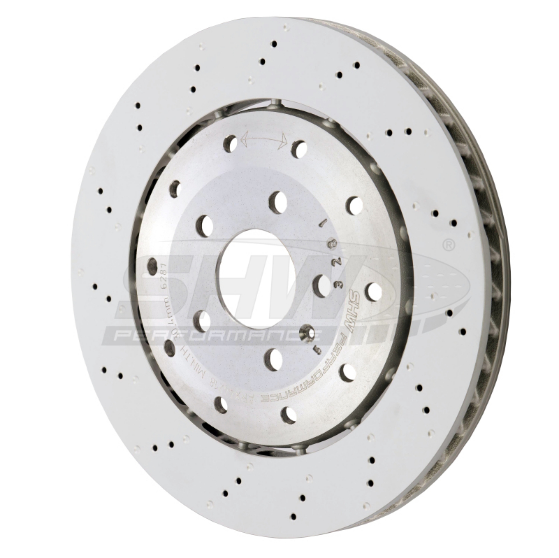 Picture of SHW 08-12 Audi R8 4-2L Excl Ceramic Brakes Rear Drill-Dimp Lightweight Brake Rotor 420615601F