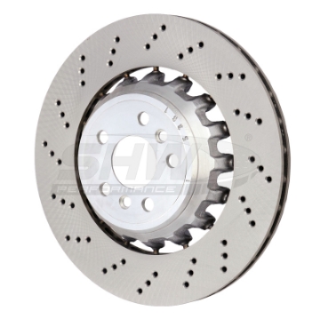Picture of SHW 2020+ BMW X3 M 3-0L Left Rear Cross-Drilled Lightweight Brake Rotor 34118054827