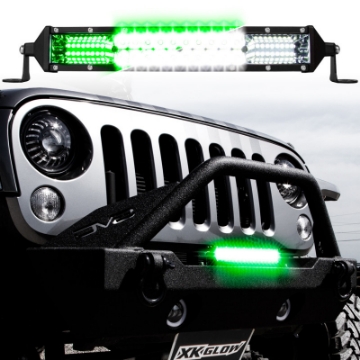 Picture of XK Glow 2-in-1 LED Light Bar w- White and Hunting Green Flood and Spot Work Light 30In