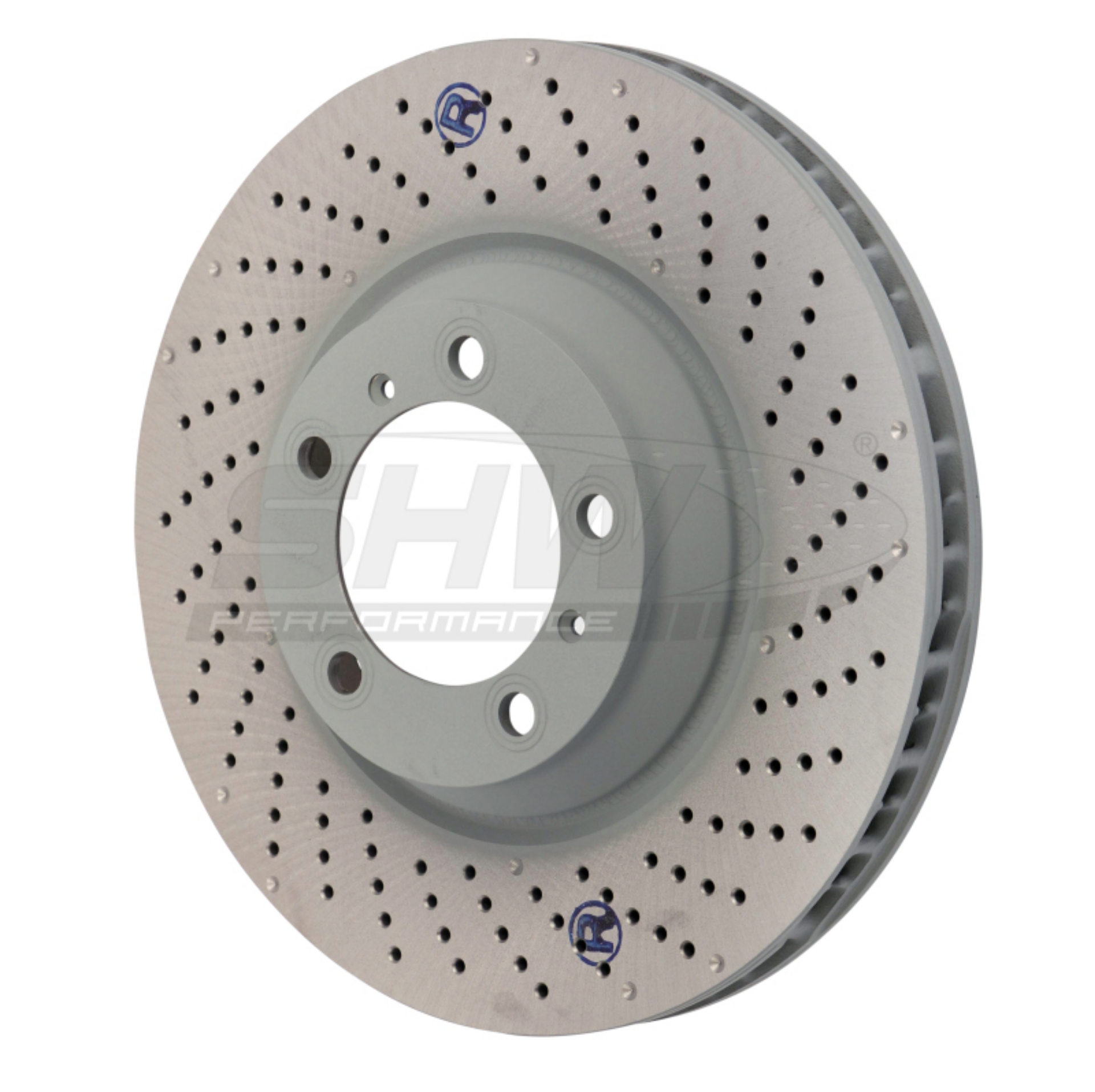 Picture of SHW 07-13 Porsche 911 Turbo w-o Ceramic Brakes Right Front Drill-Dimp MB Brake Rotor 99735140601