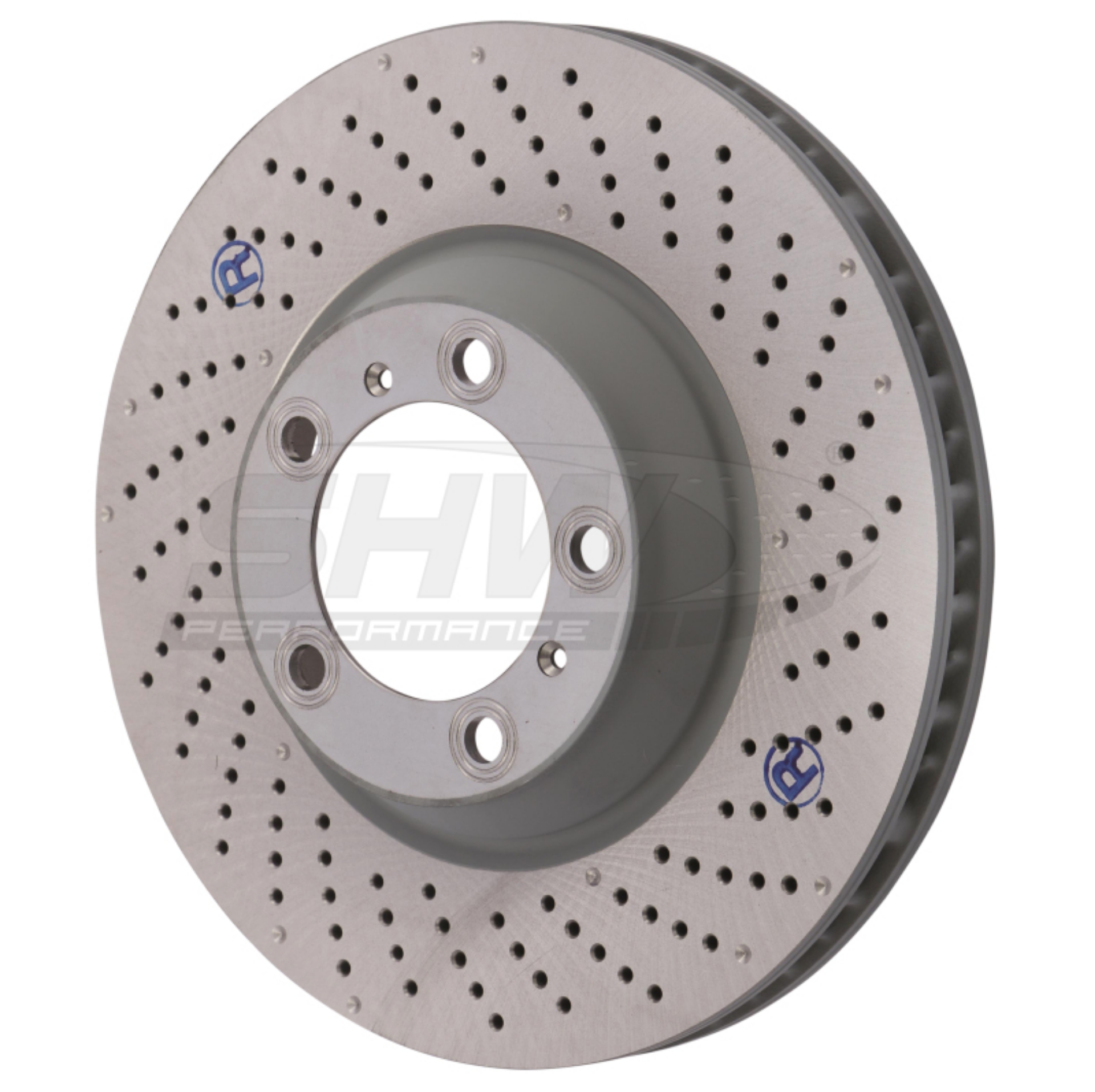 Picture of SHW 09-13 Porsche 911 Turbo w-Center Lock w-o Ceramic Brake Right Frt Drill-Dimp Rotor 99735140602
