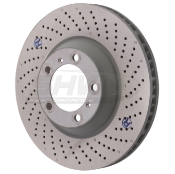 Picture of SHW 09-13 Porsche 911 Turbo w-Center Lock w-o Ceramic Brake Right Frt Drill-Dimp Rotor 99735140602