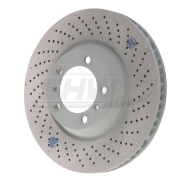 Picture of SHW 04-08 Porsche 911 GT3 w-o Ceramics Right Front Cross-Drilled Monobloc Brake Rotor 99735141090