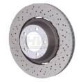 Picture of SHW 14-19 Porsche 911 Turbo 3-8L w-o Ceramics Left Rear Drilled-Dimpled LW Brake Rotor 99135240703