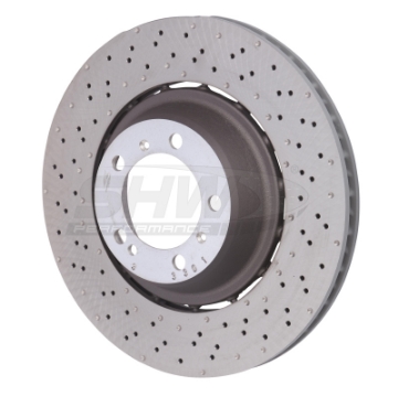 Picture of SHW 14-19 Porsche 911 Turbo 3-8L w-o Ceramics Left Rear Drilled-Dimpled LW Brake Rotor 99135240703