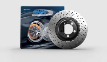 Picture of SHW 14-19 Porsche 911 Turbo 3-8L w-o Ceramics Left Rear Drilled-Dimpled LW Brake Rotor 99135240703