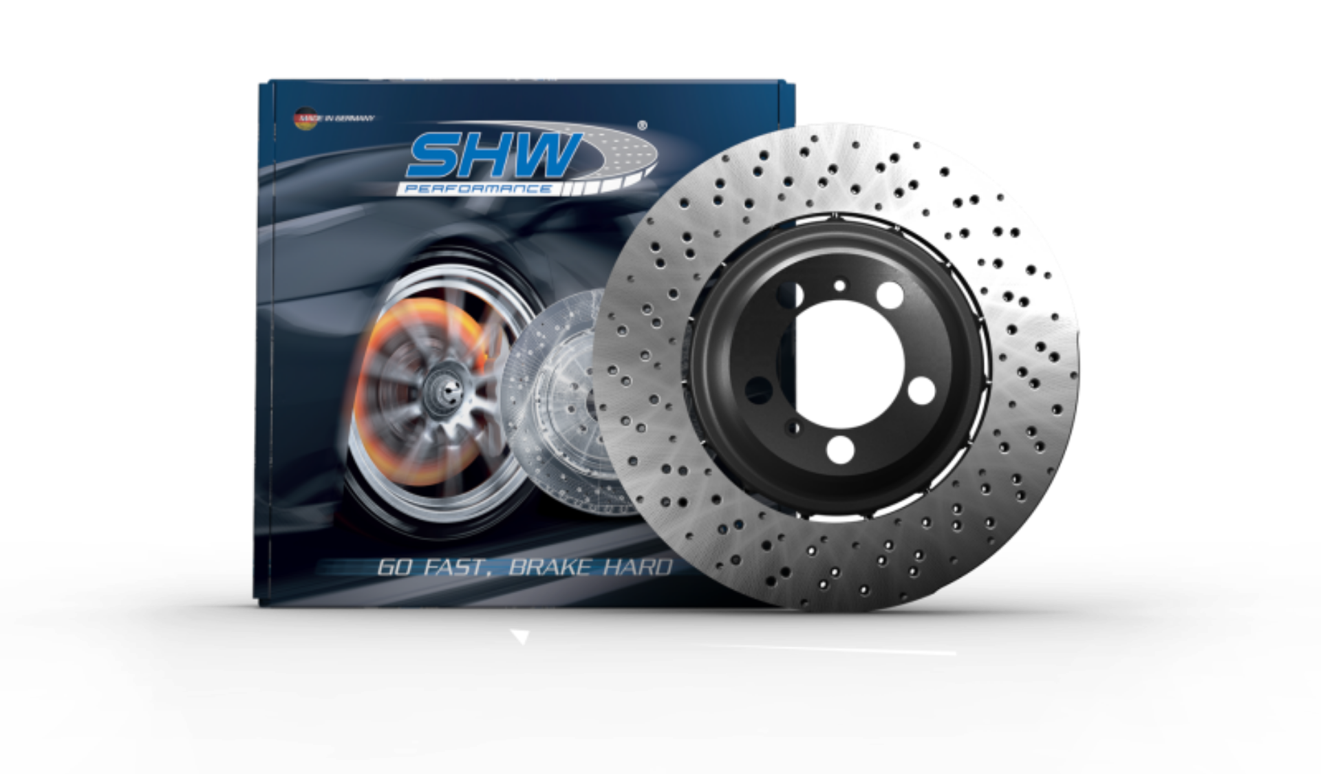 Picture of SHW 08-14 Mercedes-Benz CL63 AMG Rear Dimpled Lightweight Brake Rotor 2214230812-28