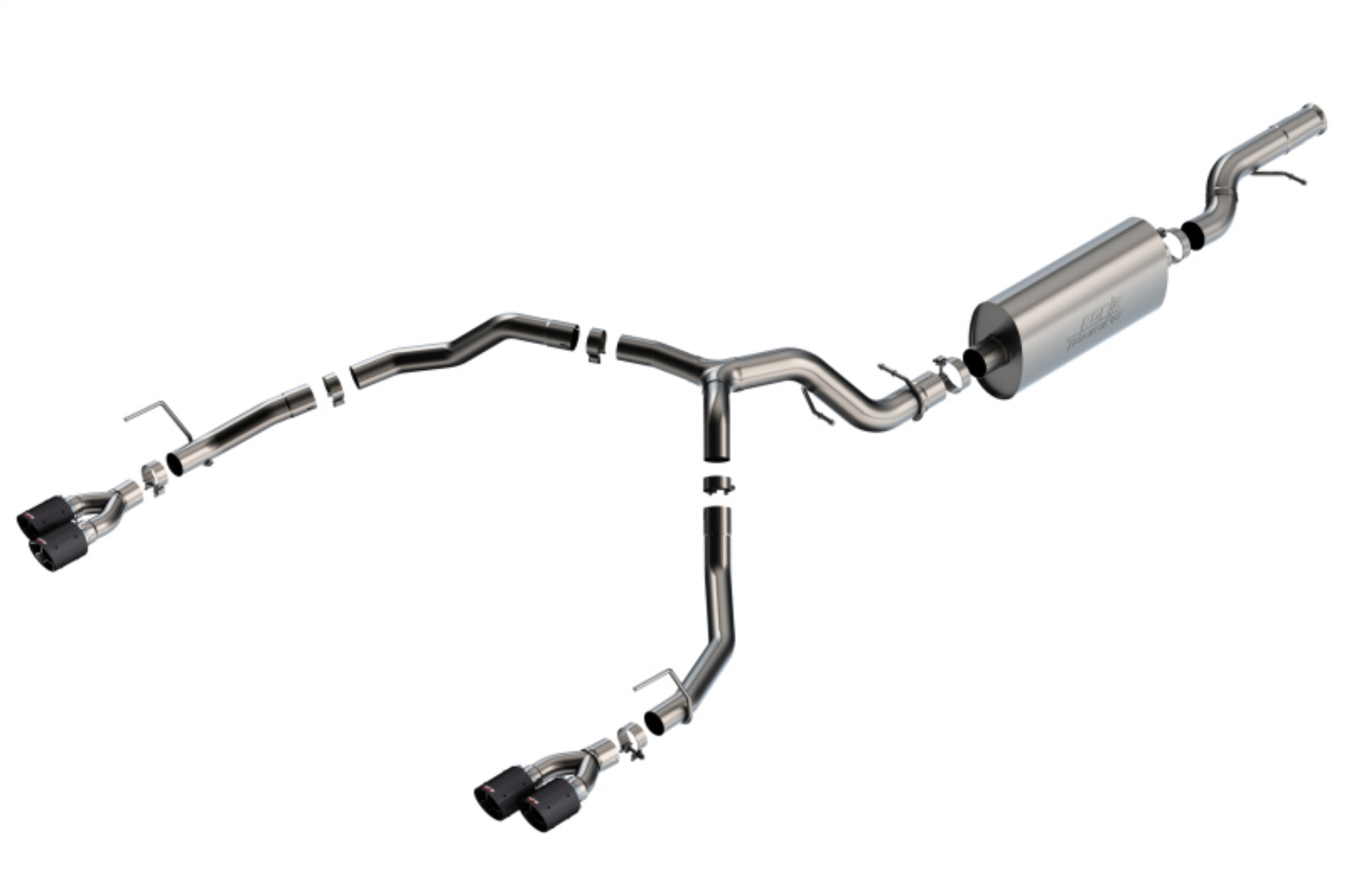 Picture of Borla 21-22 Chevrolet Tahoe 6-2L V8 2-4WD 4DR T-304 SS Touring Cat-Back Exhaust w- Carbon Fiber Tips