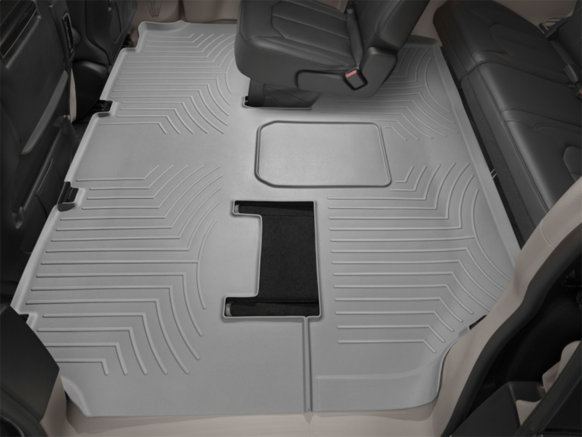 Picture of WeatherTech 2022+ Mercedes-Benz EQS w- Rear Seat Wireless Charging Rear FloorLiner - Grey