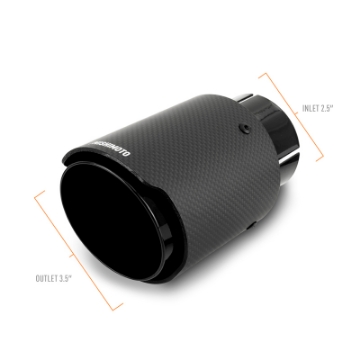 Picture of Mishimoto Carbon Fiber Muffler Tip 2-5in Inlet 3-5in Outlet Black