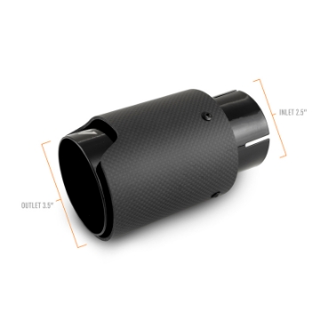 Picture of Mishimoto Carbon Fiber Muffler Tip 2-5in Inlet 3-5in Outlet M Black