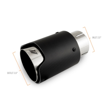 Picture of Mishimoto Carbon Fiber Muffler Tip 2-5in Inlet 3-5in Outlet M Polished