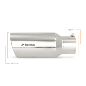 Picture of Mishimoto Universal Steel Muffler Tip 5in Inlet 6in Outlet Polished