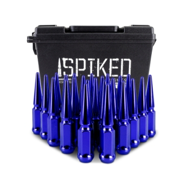 Picture of Mishimoto Mishimoto Steel Spiked Lug Nuts M14 x 1-5 24pc Set Blue