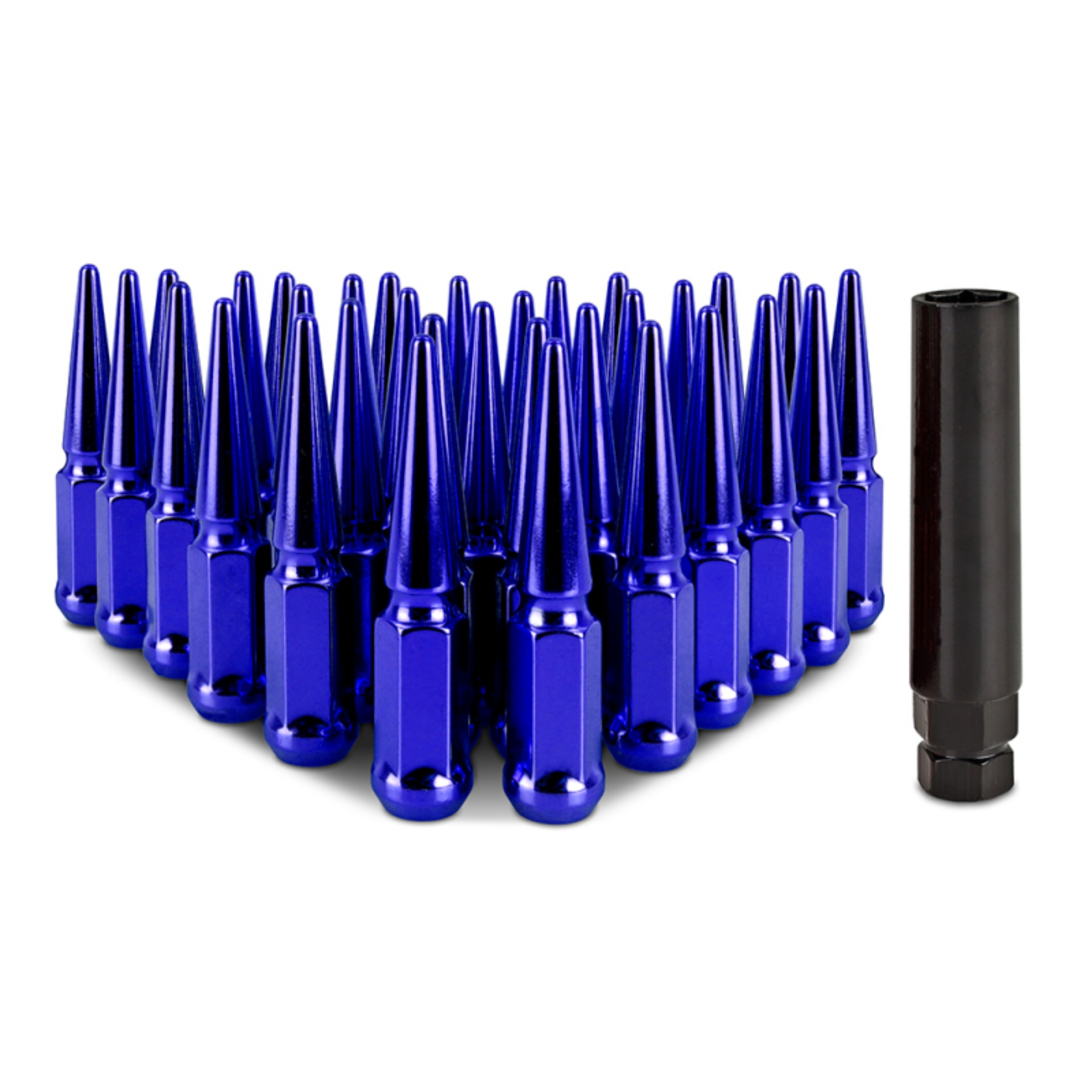 Picture of Mishimoto Mishimoto Steel Spiked Lug Nuts M14 x 1-5 32pc Set Blue