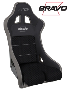 Picture of PRP Bravo Composite Seat- Black-Grey PRP Silver Outline-Bravo Silver- Silver Stitching