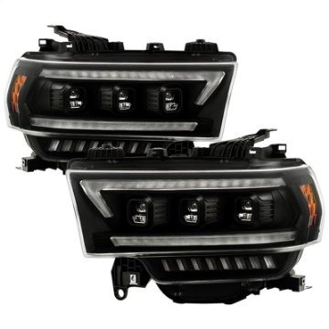 Picture of Spyder 19-22 Dodge Ram 2500-3500 Halogen Model Only Proj- Headlights PRO-YD-DR19HDHALAP-SEQ-BK