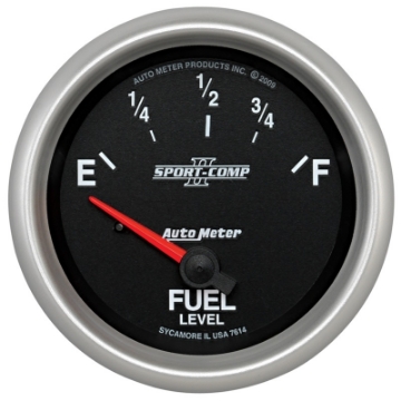 Picture of Autometer Sport-Comp II 2-5-8in Short Sweep Electronic 0-90ohms Fuel Level Gauge