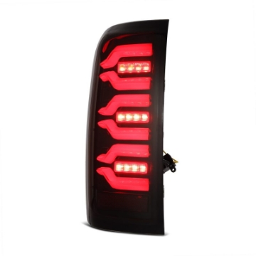 Picture of AlphaRex 14-18 Chevy Silverado 1500 Luxx-Series LED Tail Lights Black-Red w-Activ Light-Seq Signal