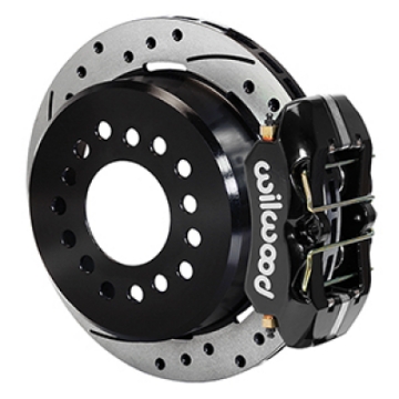 Picture of Wilwood Dynapro 12 Bolt Low-Pro Rear Kit w- E-Brake 11in Drilled & slotted - 2-75-2-81in off - Black