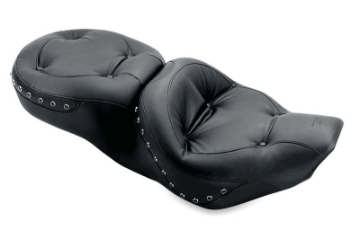 Picture of Mustang 97-07 Harley Rd King, 06-07 Str Glide, 00-05 Eagle Tour 1PC Seat w-Blk Pearl Studs - Black