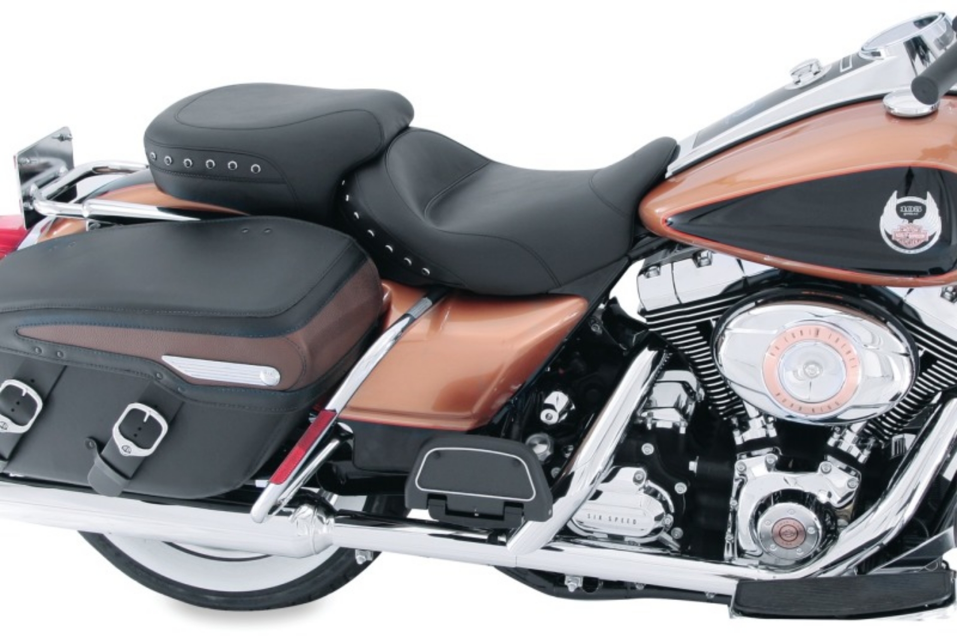Picture of Mustang 08-21 Harley Electra Glide, Rd Glide, Rd King, Str Glide Tour Pass Seat w-Studs - Black