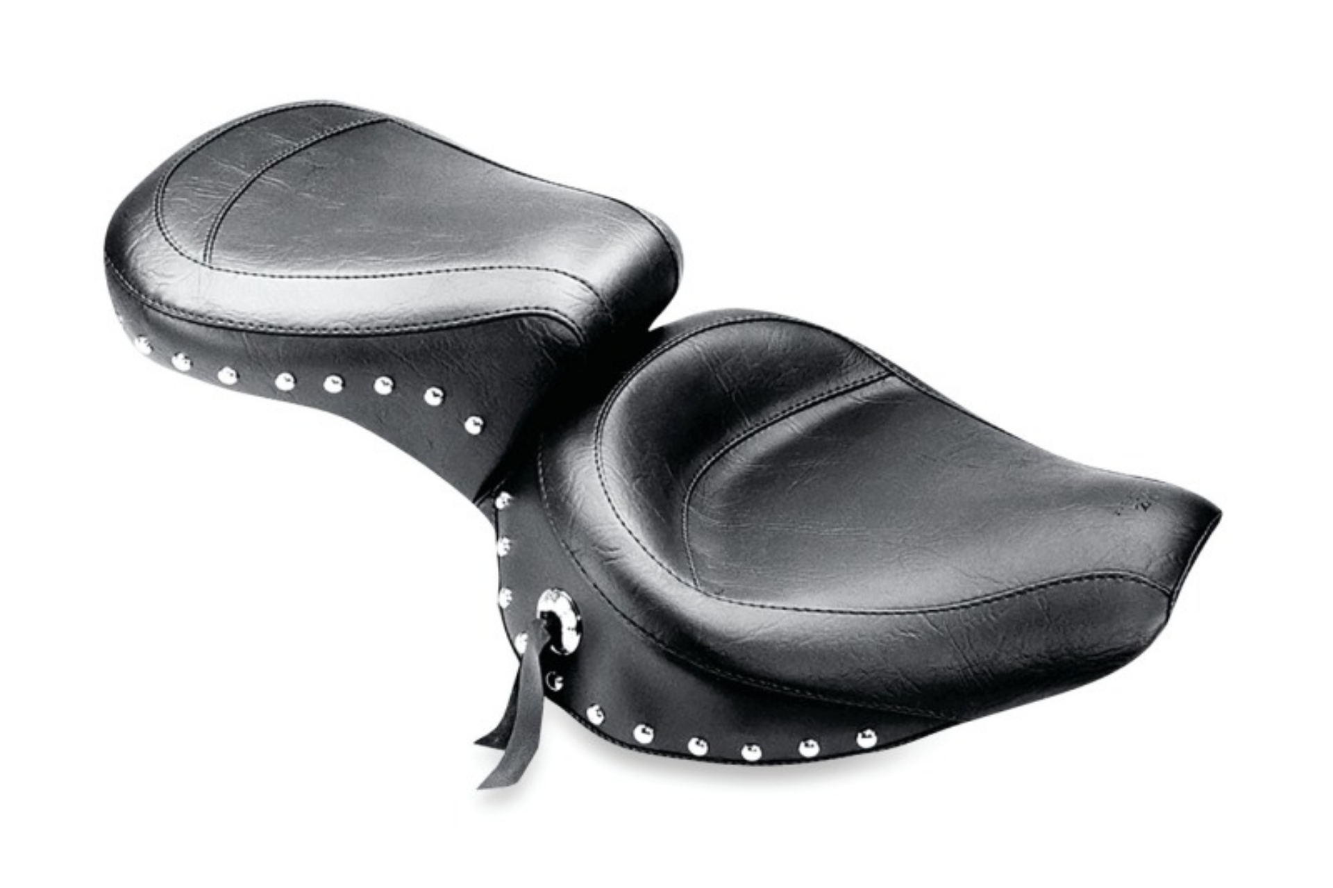 Picture of Mustang 58-84 Harley FX-FL Wide Touring 1PC Seat w-Studs - Black