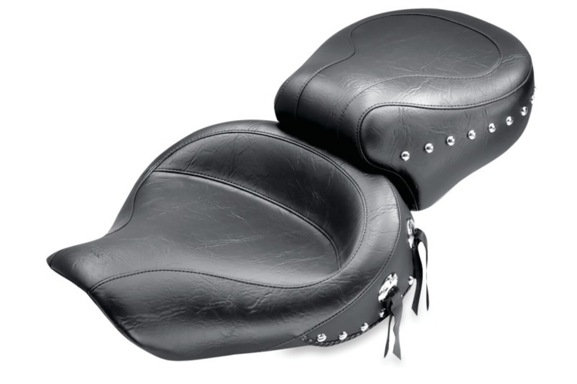 Picture of Mustang 91-05 Harley Dyna Wide Touring 1PC Seat w-Studs - Black