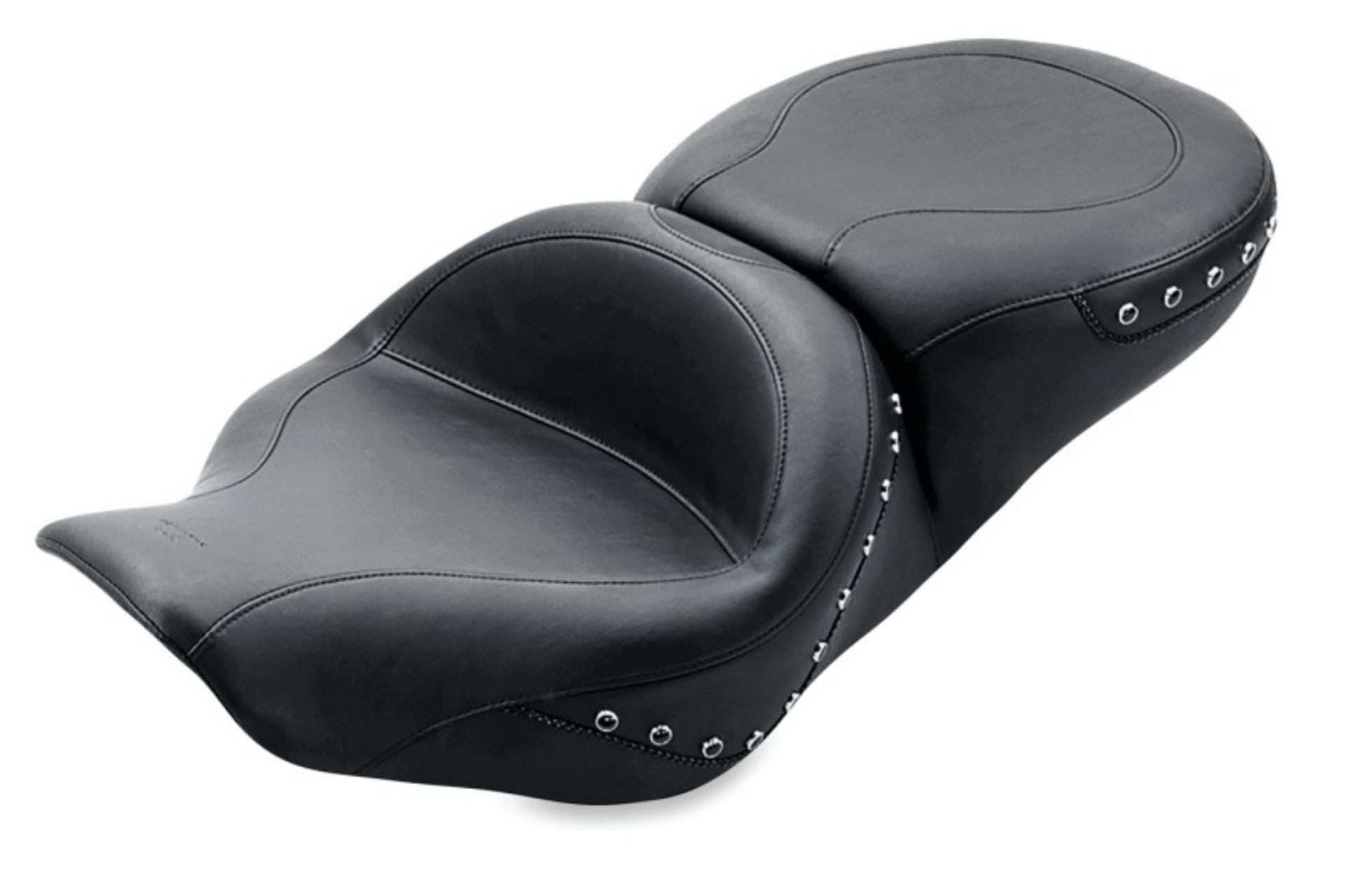 Picture of Mustang 97-07 Harley Rd King,06-07 Str Glide,00-05 Eagle Hightail Std Tour Pass Seat w-Studs - Black