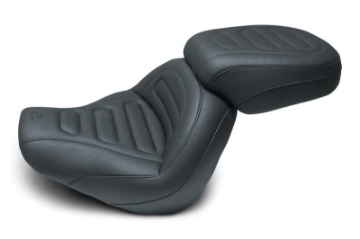 Picture of Mustang 18-21 Harley Fat Bob Standard Touring Solo Seat Trapezoid- Black