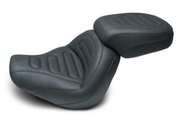 Picture of Mustang 18-21 Harley Fat Bob Standard Touring Passenger Seat Trapezoid - Black