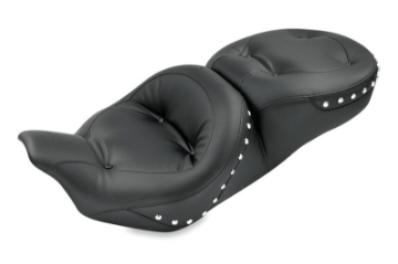 Picture of Mustang 08-21 Harley Electra Glide,Rd Glide,Rd King,Street Glide Std Tour 1PC Seat w-Studs - Black