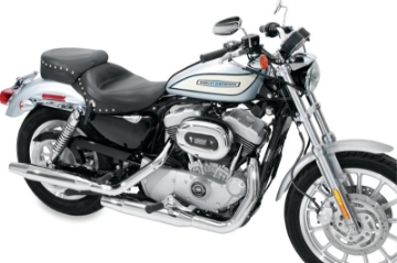 Picture of Mustang 04-21 Harley Sportster 3-3 Gallon Wide Touring Solo Seat w-Studs - Black