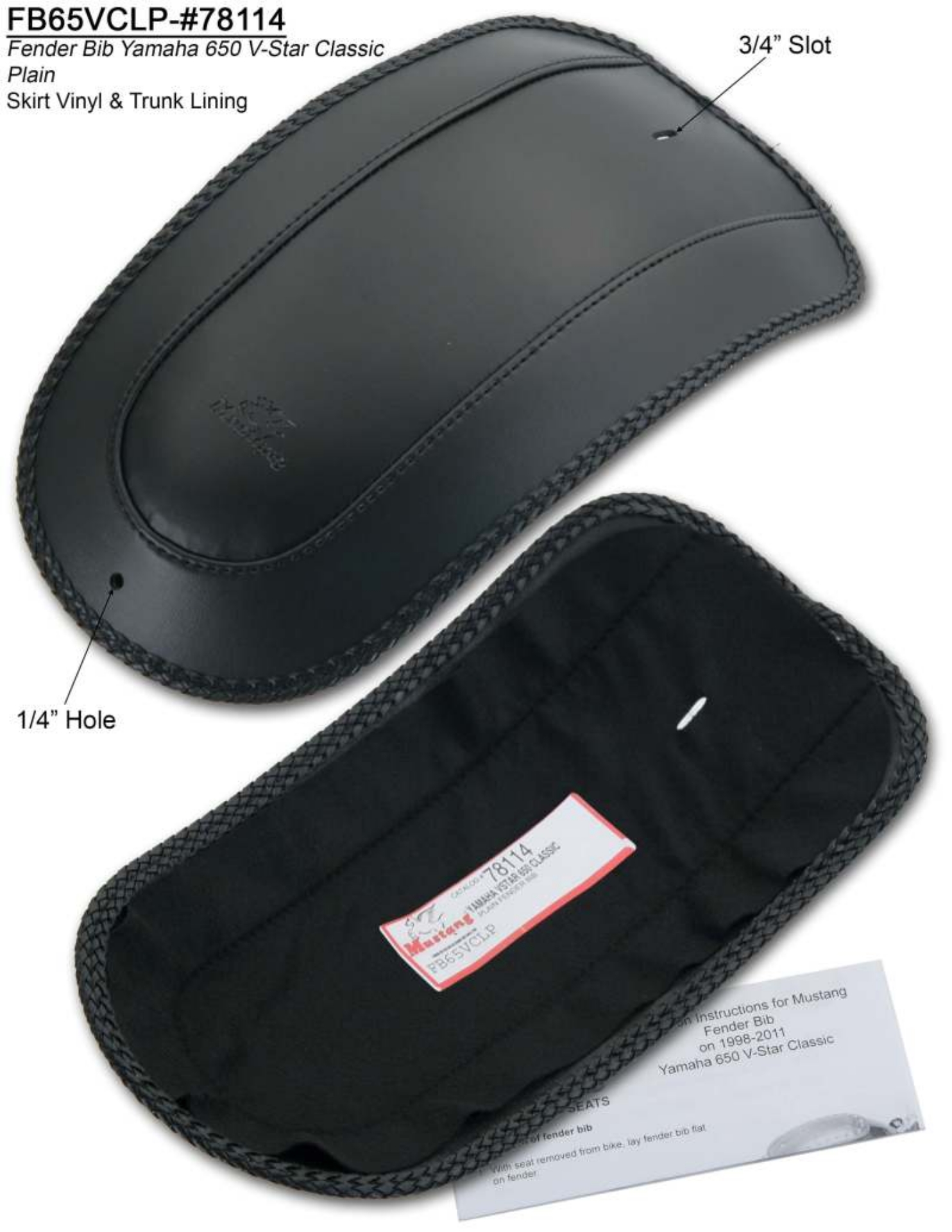 Picture of Mustang 98-11 Yamaha V-Star Classic Fender Bib - Black