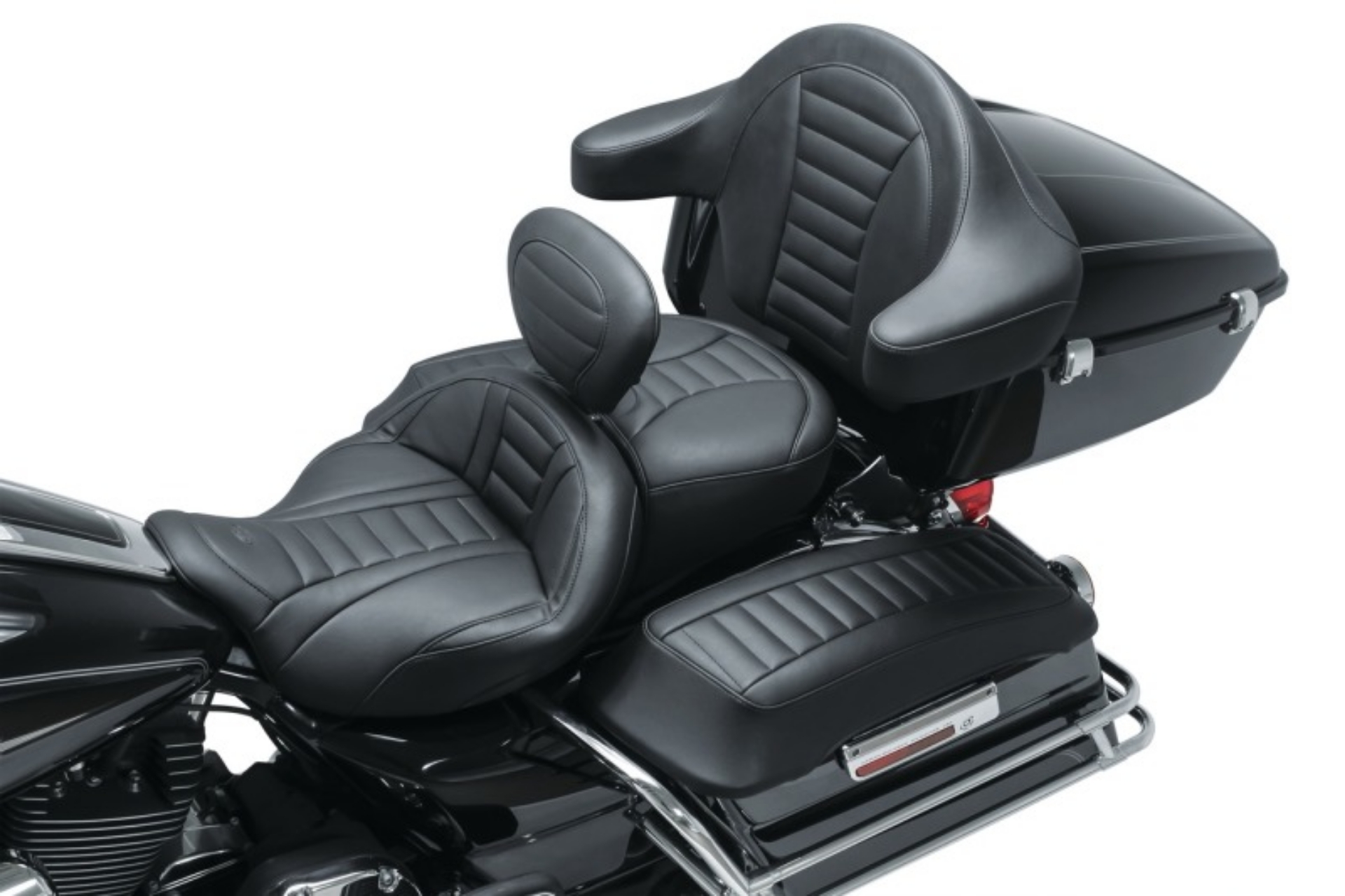 Picture of Mustang 08-21 Harley Electra Glide Std, Rd Glide ,Rd King, Str Glide Driver Backrest Deluxe - Black
