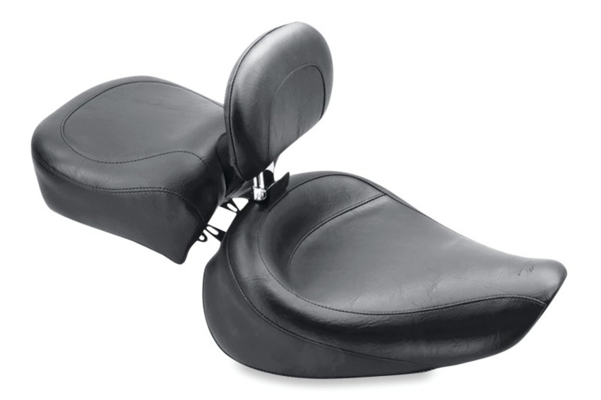 Picture of Mustang 91-05 Harley Dyna Wide Touring Solo Seat w-Driver Backrest - Black
