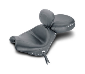 Picture of Mustang 02-08 Honda VTX1800 Retro, S ,T Wide Touring 2PC Seat w-Driver Backrest Studs - Black