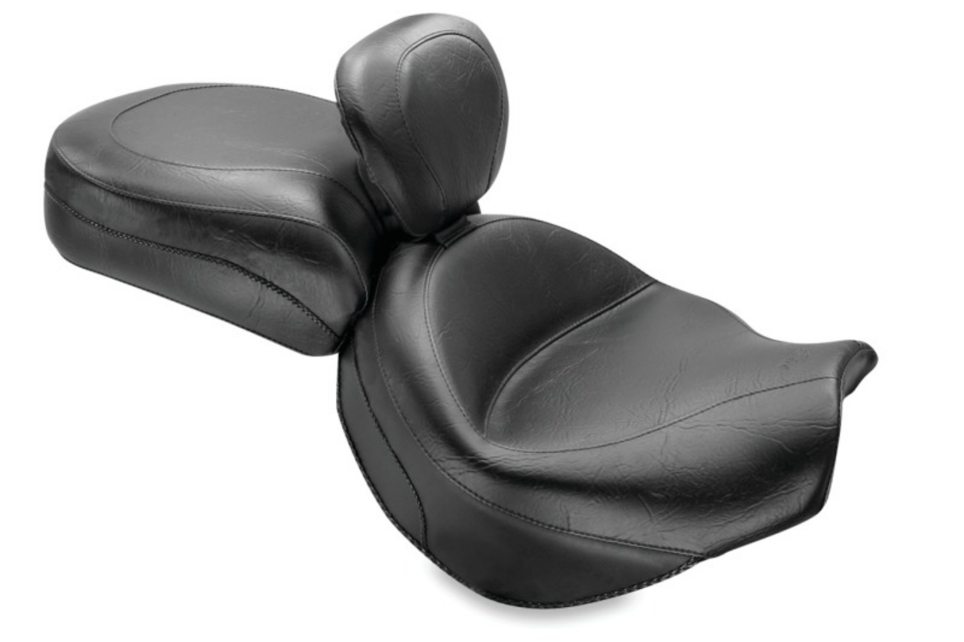 Picture of Mustang 04-10 Kawasaki Vulcan 2000 Classic,LT Standard Touring 2PC Seat w-Driver Backrest - Black